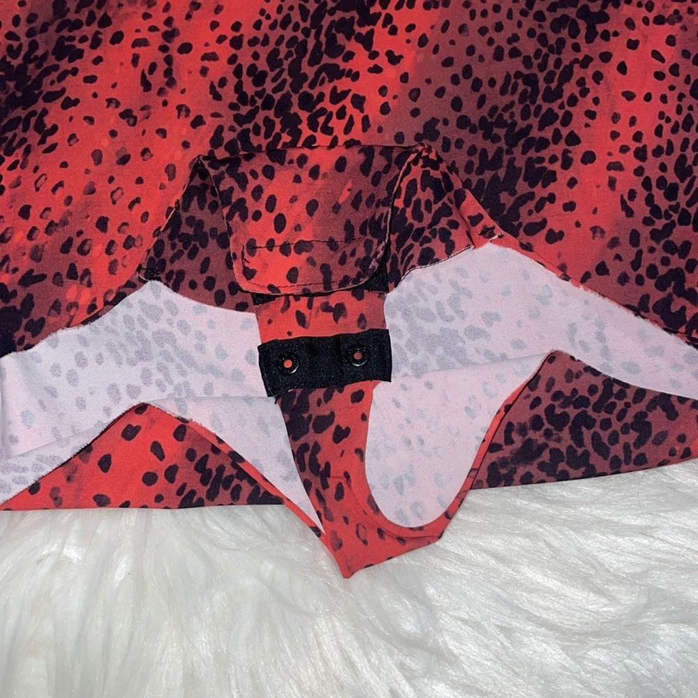 Commando Red Seamless Animal Print Thong Bodysuit - Picture 5 of 8